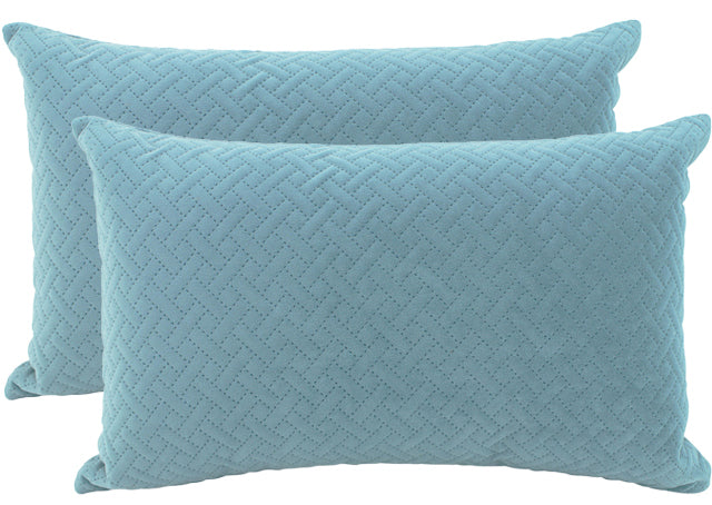 NF Living Velvet Brick Lumbar Cushion - Steel Blue 30x50cm