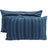 NF Living Velvet Pleated Lumbar Cushion - Ocean 30x50cm