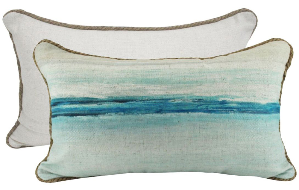 NF Living Linen Lumbar Cushion - Vitamin Sea 30x50cm