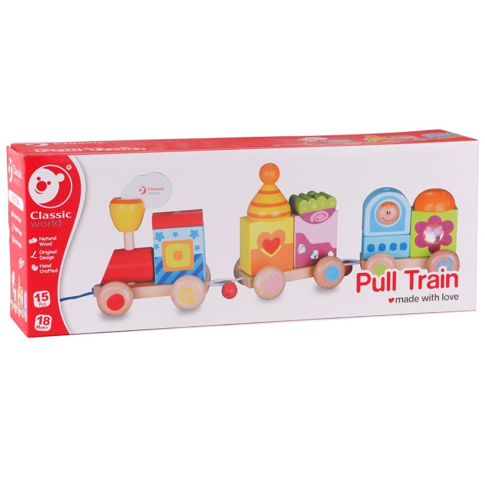 Classic World Pull Toy: Stacking Block Train