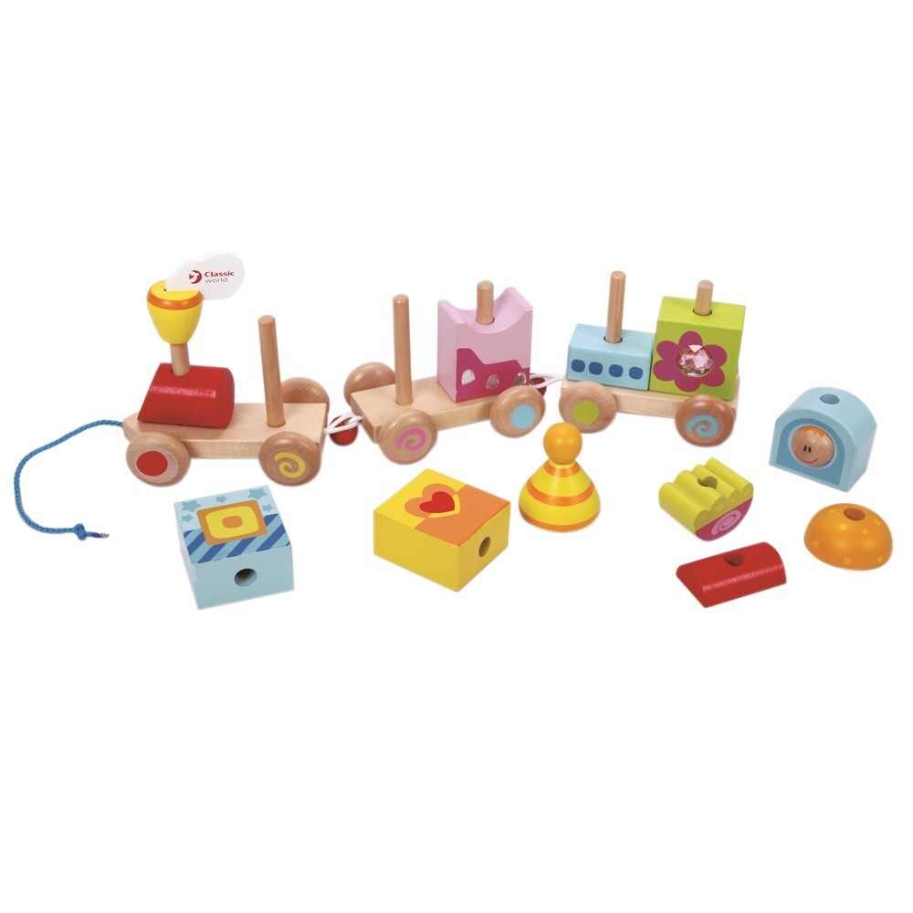 Classic World Pull Toy: Stacking Block Train