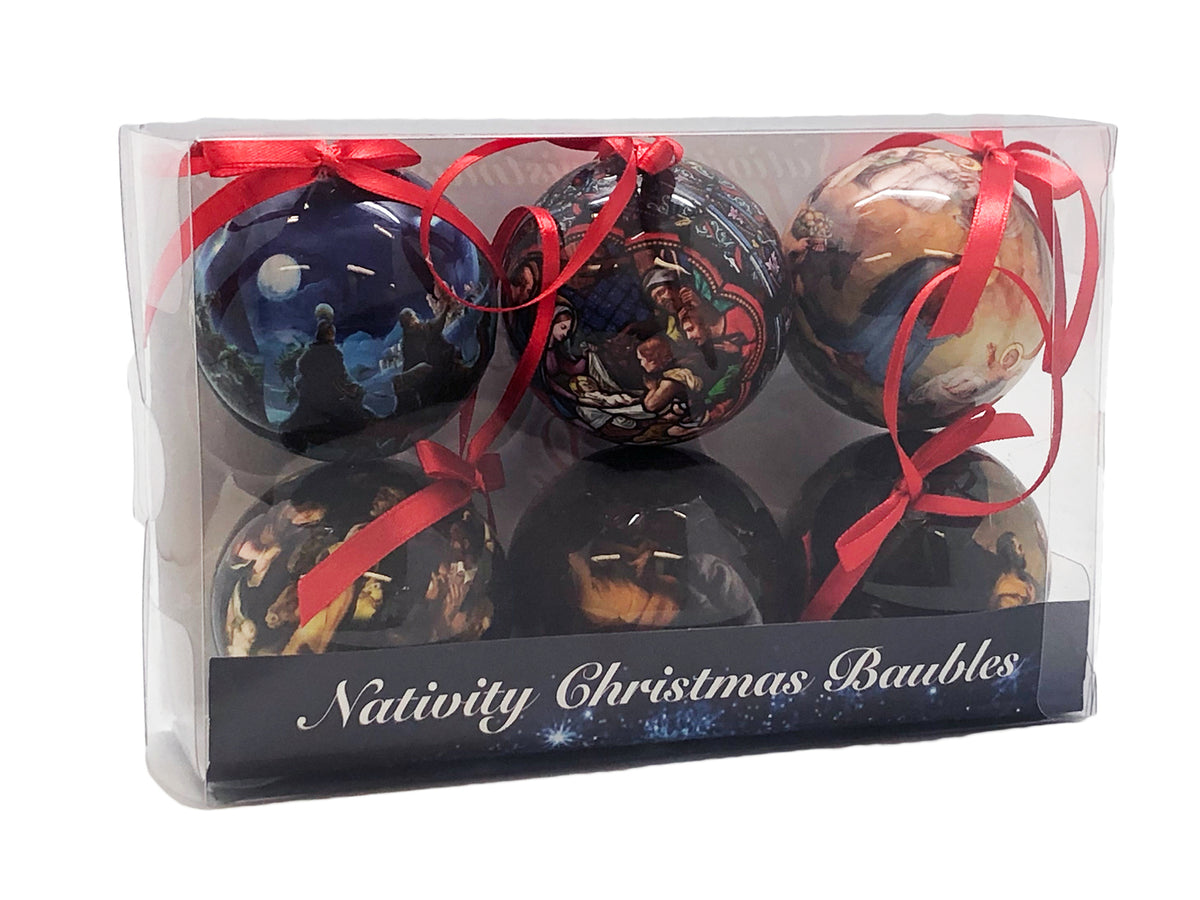 Religious Gifting Christmas Bauble - Nativity Set of 6