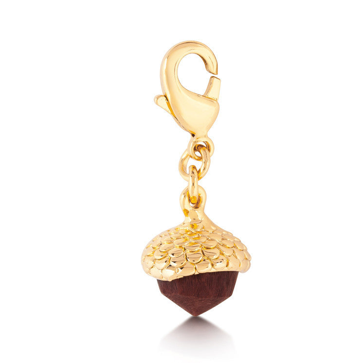 Couture Kingdom - Disney - Tinker Bell Acorn Necklace Charm Yellow Gold