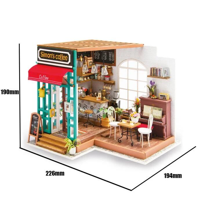 Rolife Wooden Model - DIY Miniature House Simon's Coffee
