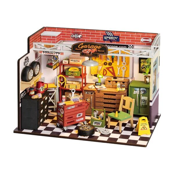 Rolife Wooden Model - DIY Miniature House Garage Workshop