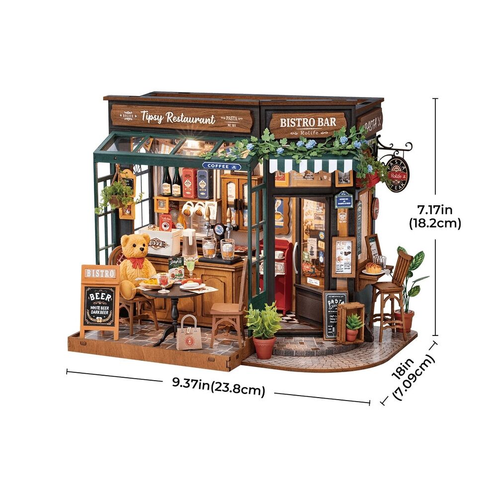 Rolife Wooden Model - DIY Miniature House Tipsy Restaurant