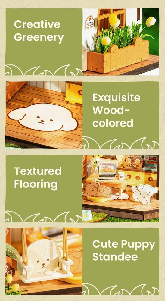 Rolife Wooden Model - DIY Miniature House Puppy's Cozy Villa