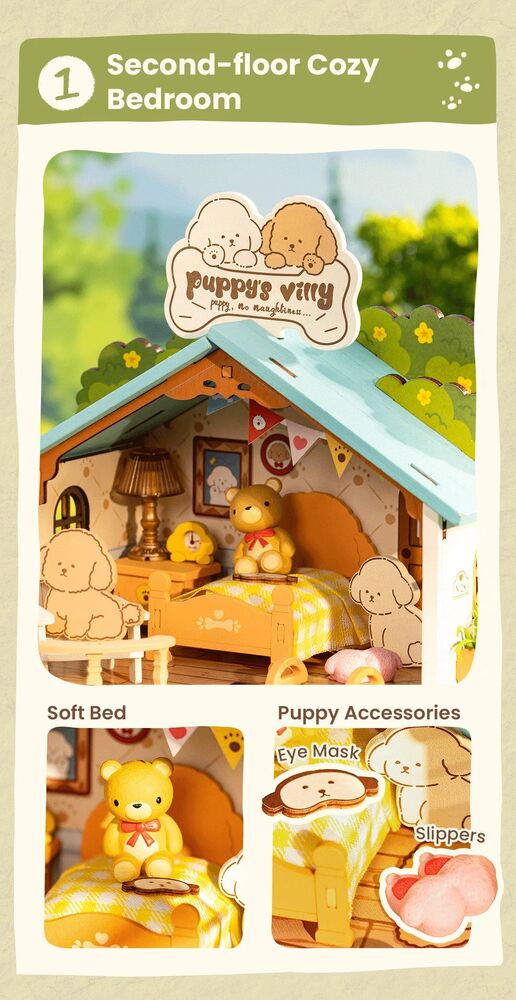 Rolife Wooden Model - DIY Miniature House Puppy's Cozy Villa