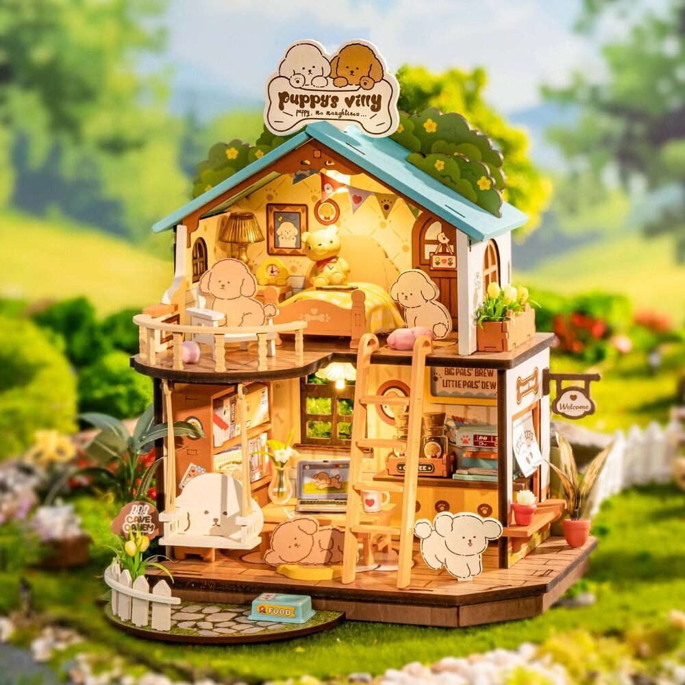 Rolife Wooden Model - DIY Miniature House Puppy's Cozy Villa