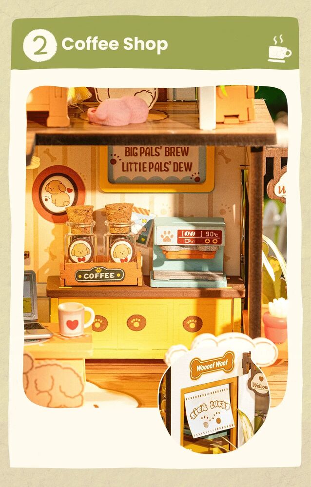 Rolife Wooden Model - DIY Miniature House Puppy's Cozy Villa