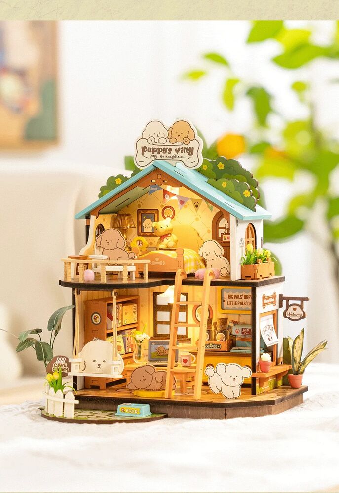 Rolife Wooden Model - DIY Miniature House Puppy's Cozy Villa