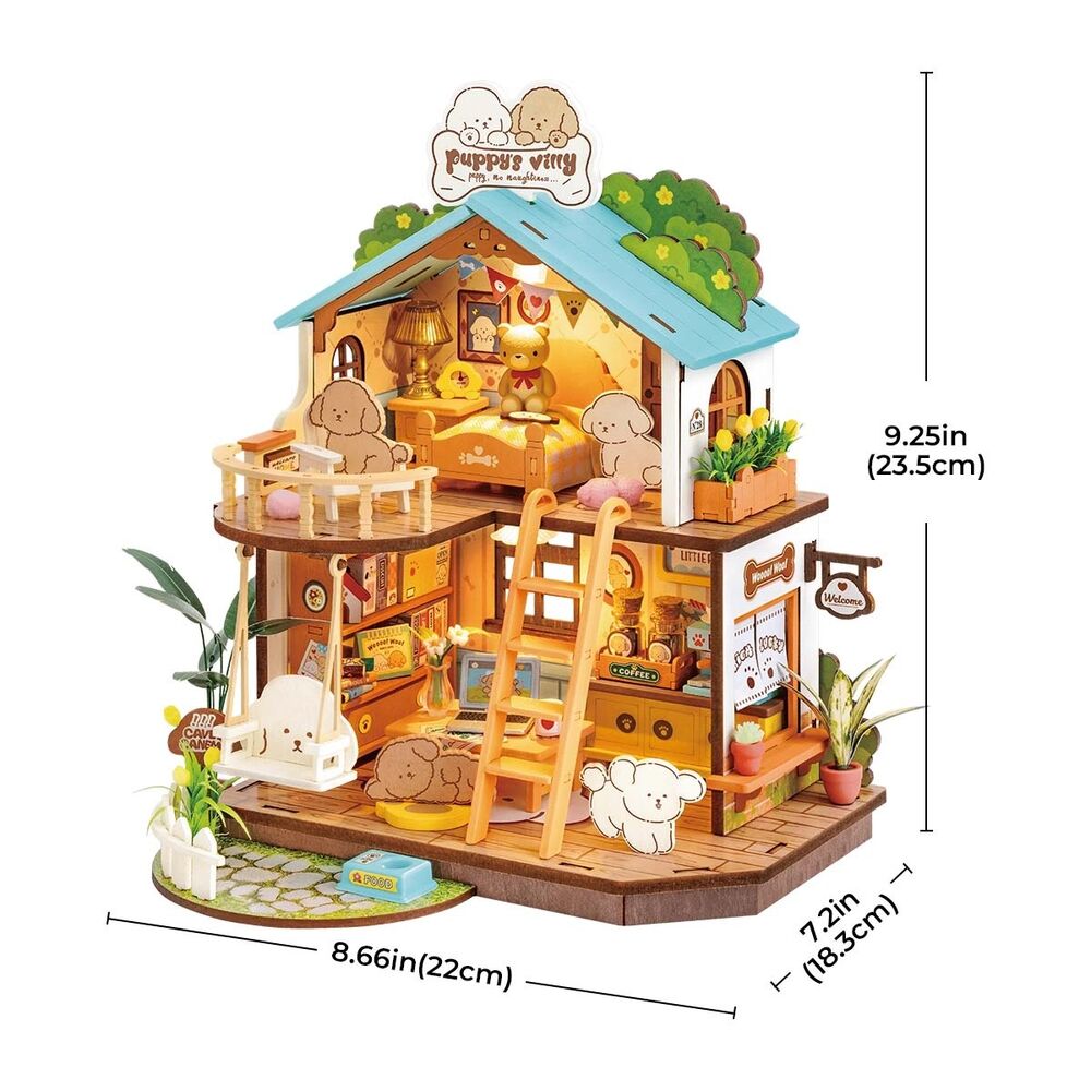 Rolife Wooden Model - DIY Miniature House Puppy's Cozy Villa