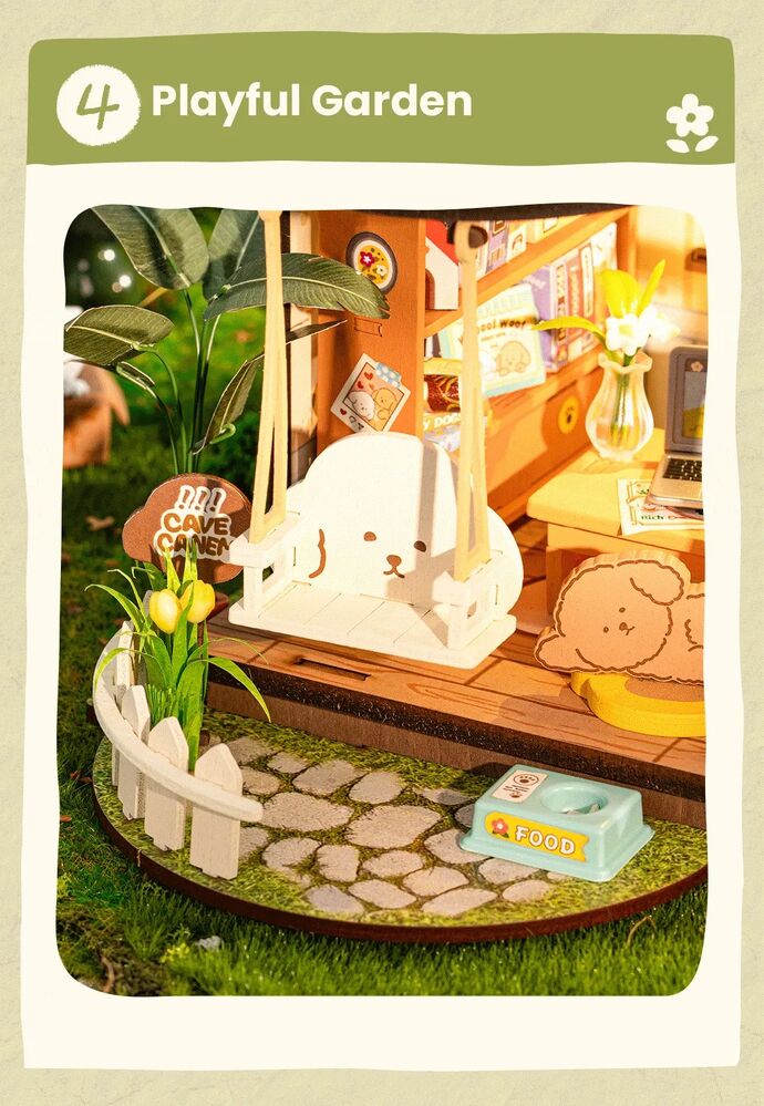Rolife Wooden Model - DIY Miniature House Puppy's Cozy Villa