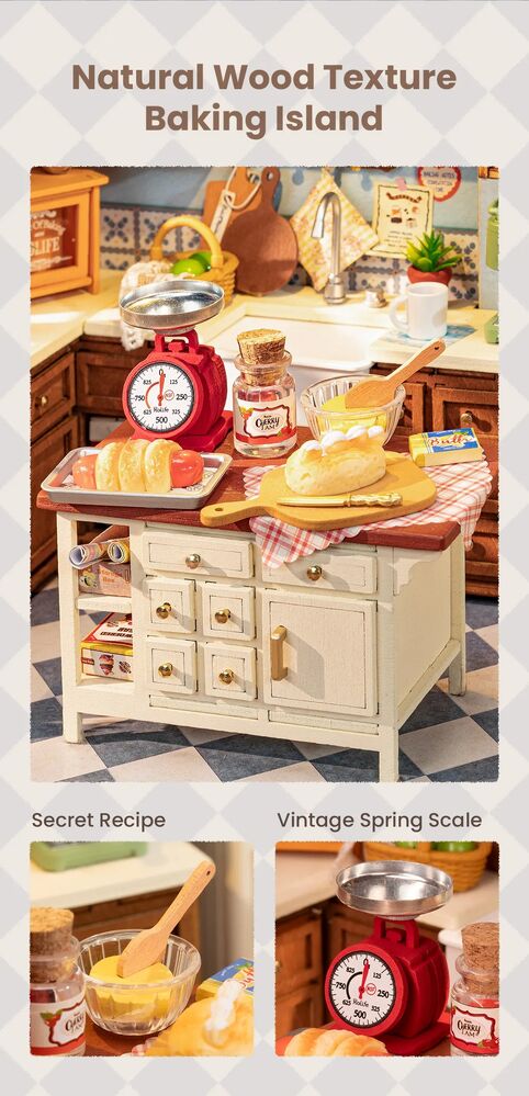 Rolife Wooden Model - DIY Miniature House Baking Kitchen
