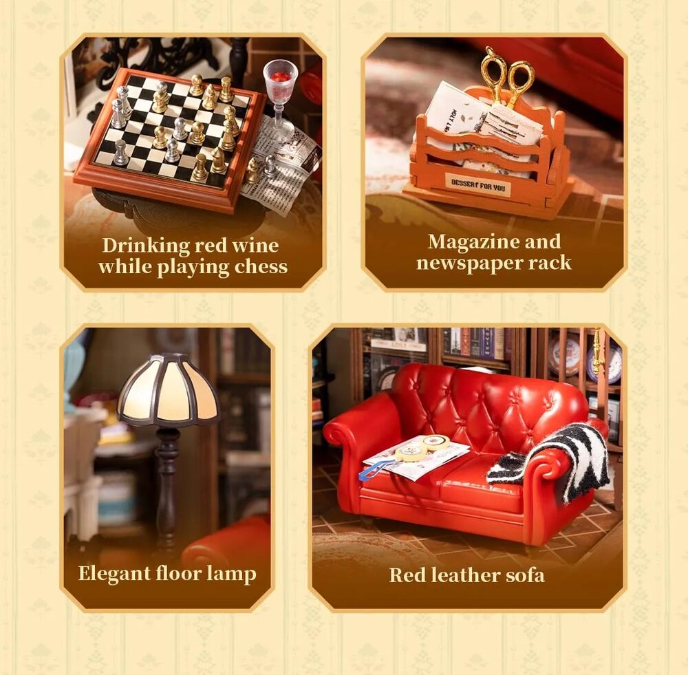 Rolife Wooden Model - DIY Miniature House Catherine's Living Room