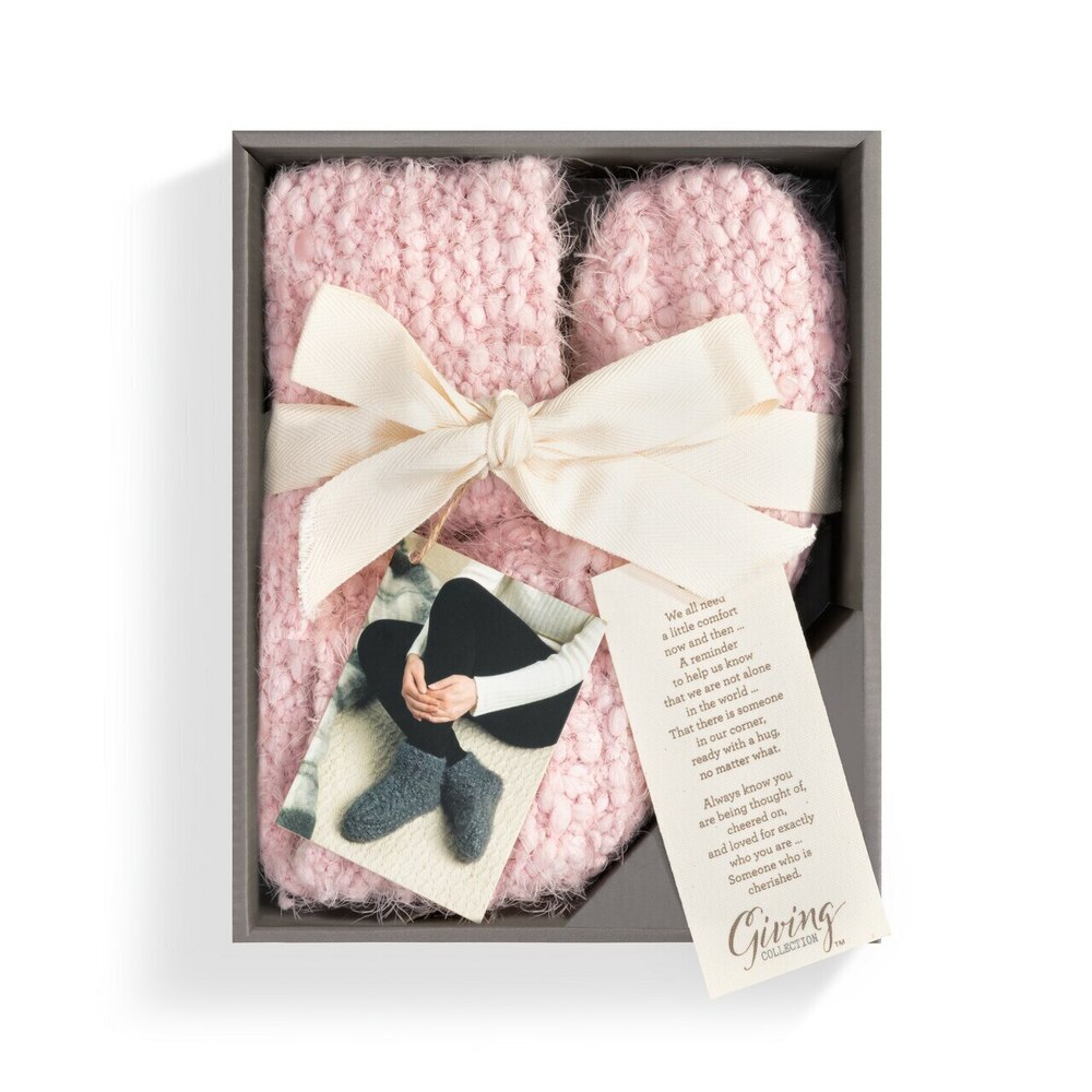 Demdaco Giving Slipper Booties - Pink