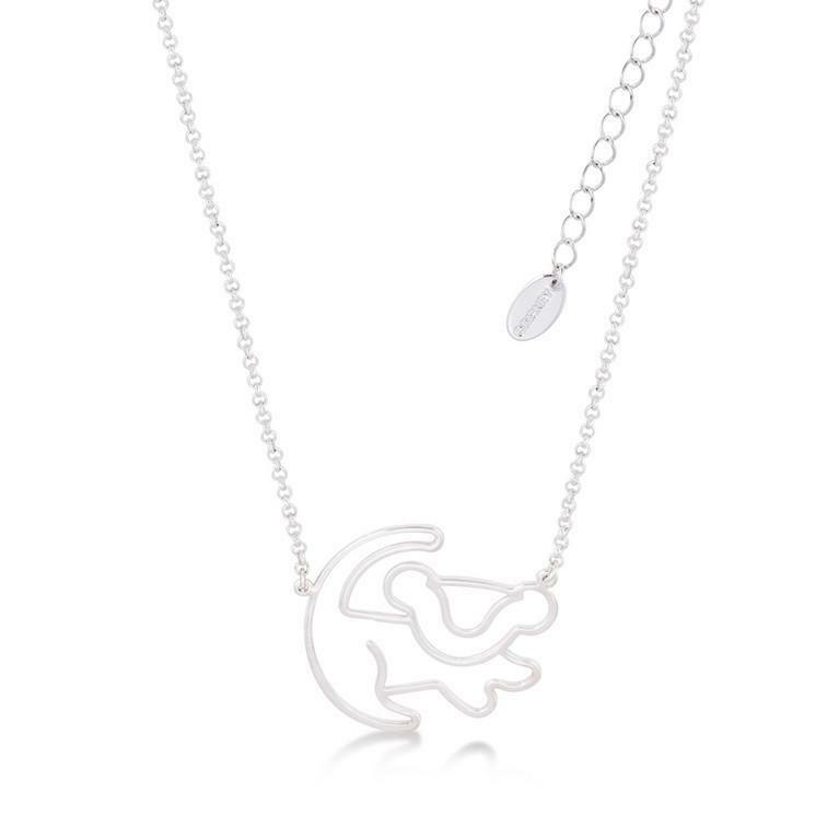 Couture Kingdom - Disney Junior - The Lion King Simba Outline Necklace White Gold