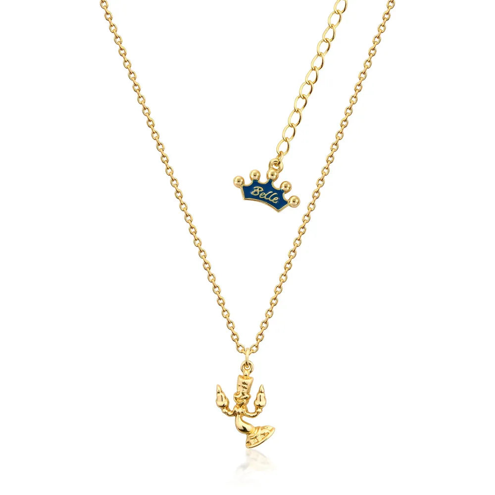 Couture Kingdom - Disney - Beauty and the Beast Lumiere Necklace Junior Yellow Gold