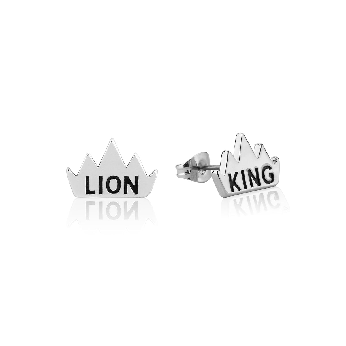 Couture Kingdom - Disney - The Lion King Crown Stud Earrings White Gold
