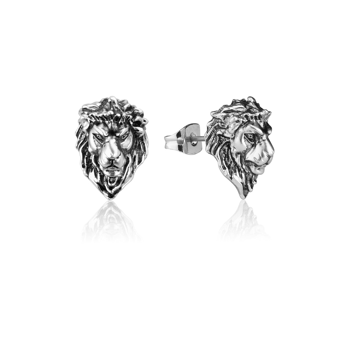 Couture Kingdom - Disney - The Lion King Adult Simba Stud Earrings White Gold