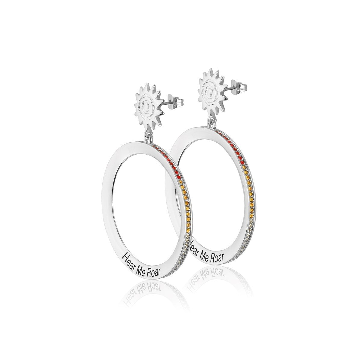 Couture Kingdom - Disney - The Lion King Hear Me Roar Hoop Earrings White Gold