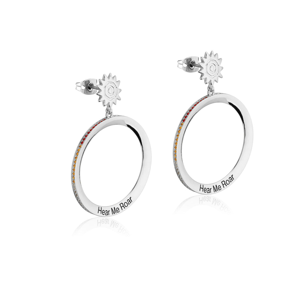Couture Kingdom - Disney - The Lion King Hear Me Roar Hoop Earrings White Gold