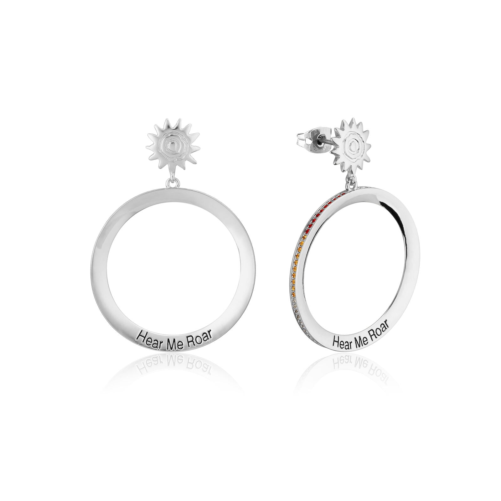 Couture Kingdom - Disney - The Lion King Hear Me Roar Hoop Earrings White Gold