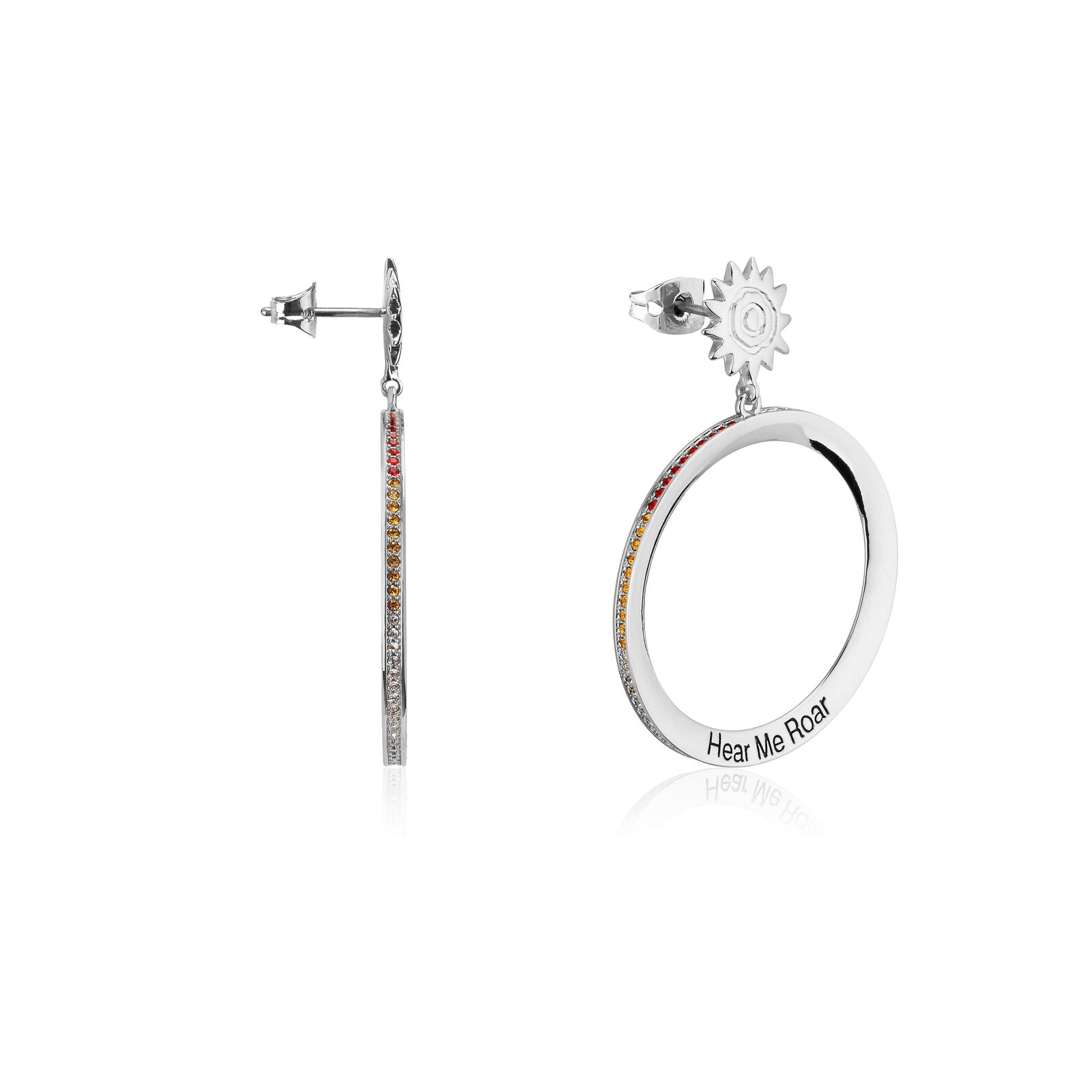Couture Kingdom - Disney - The Lion King Hear Me Roar Hoop Earrings White Gold