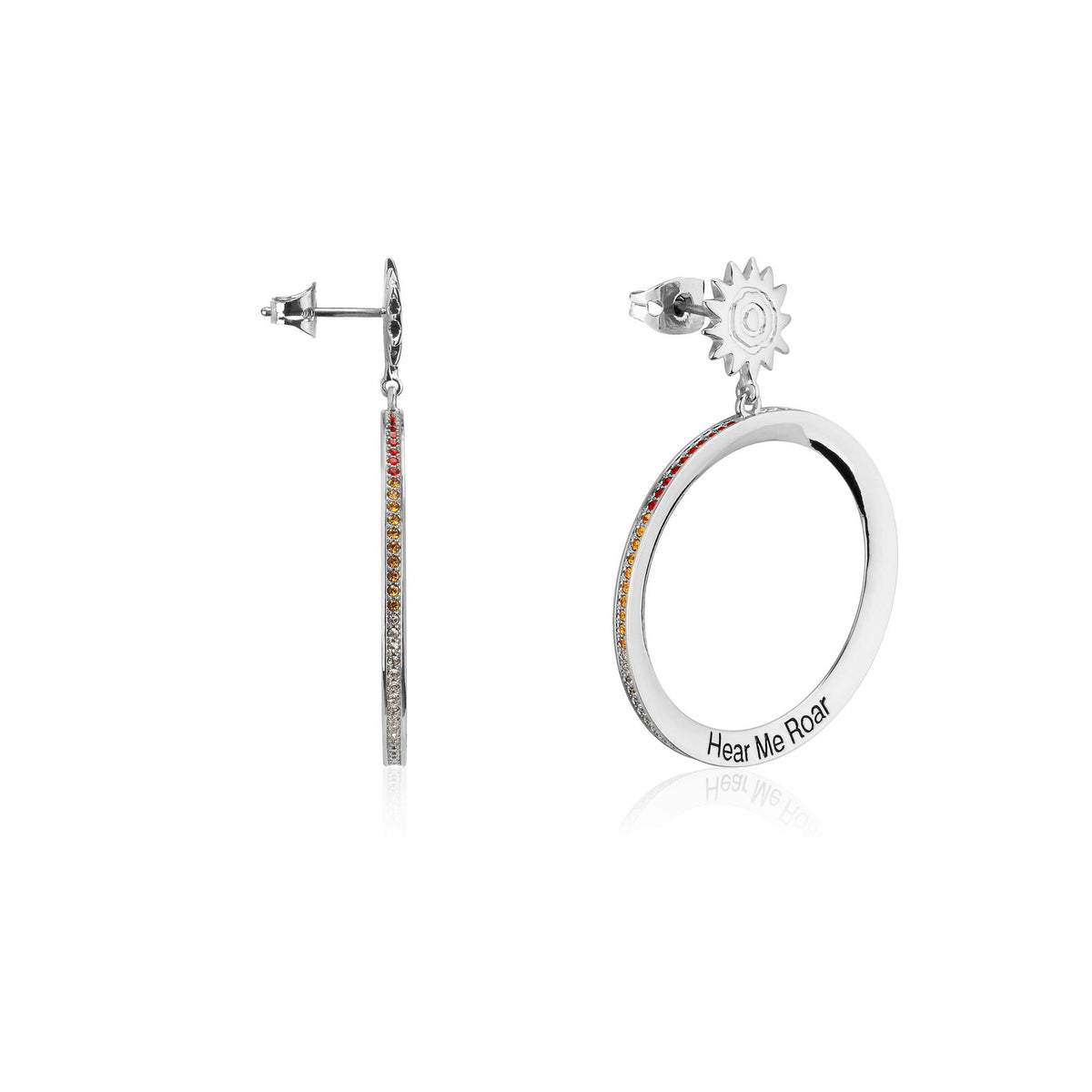 Couture Kingdom - Disney - The Lion King Hear Me Roar Hoop Earrings White Gold
