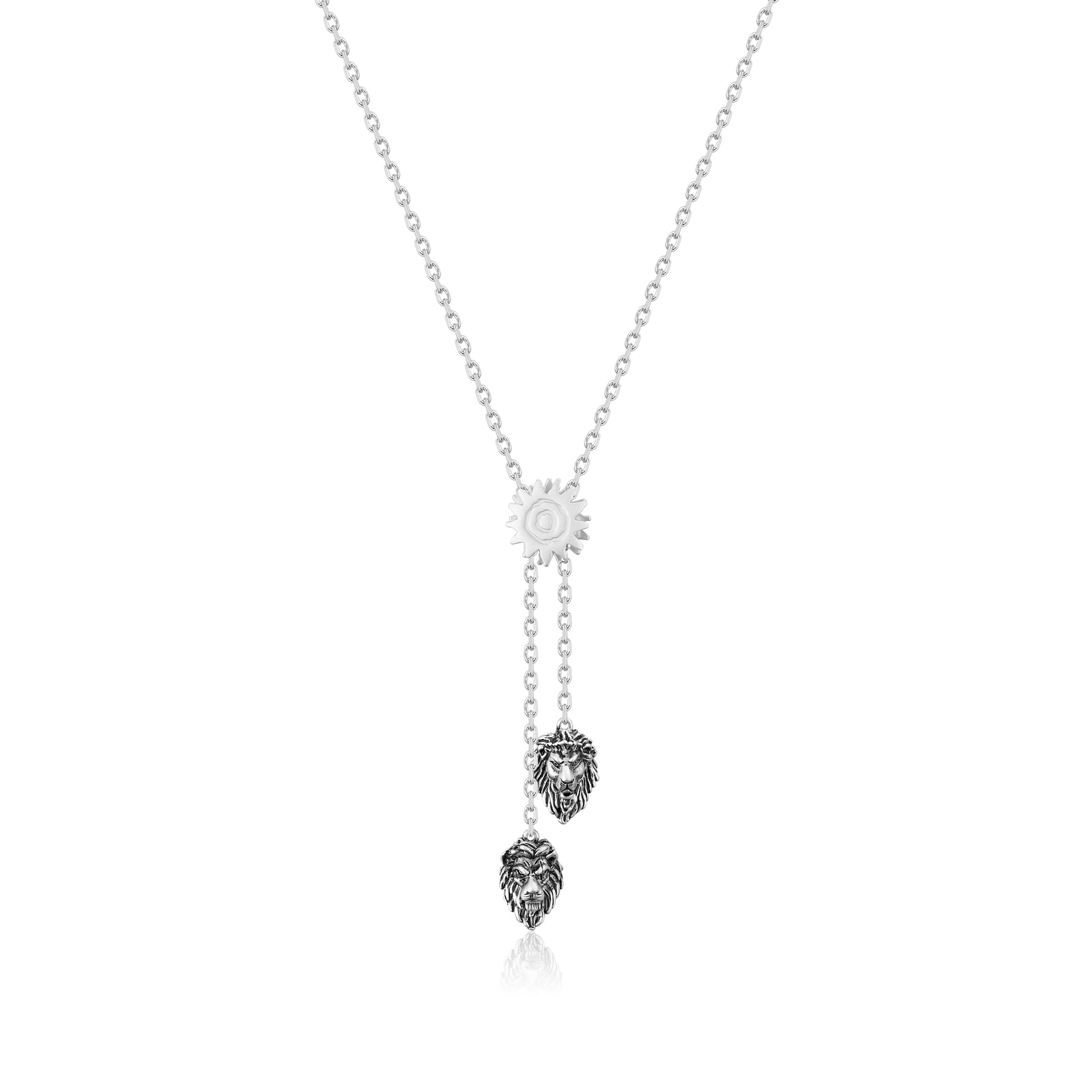 Couture Kingdom - Disney - The Lion King Simba Vs Scar Necklace White Gold