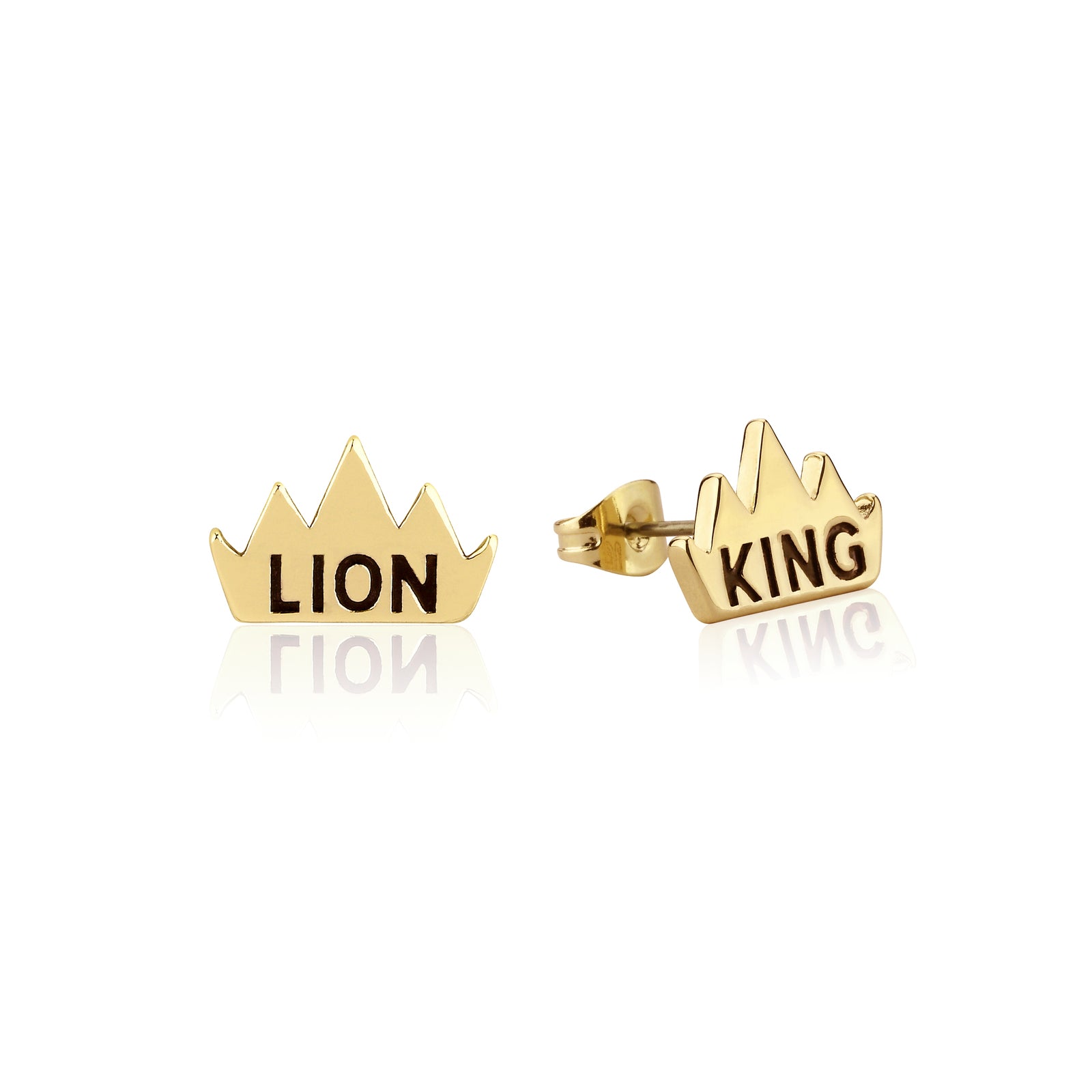 Couture Kingdom - Disney - The Lion King Crown Stud Earrings Yellow Gold