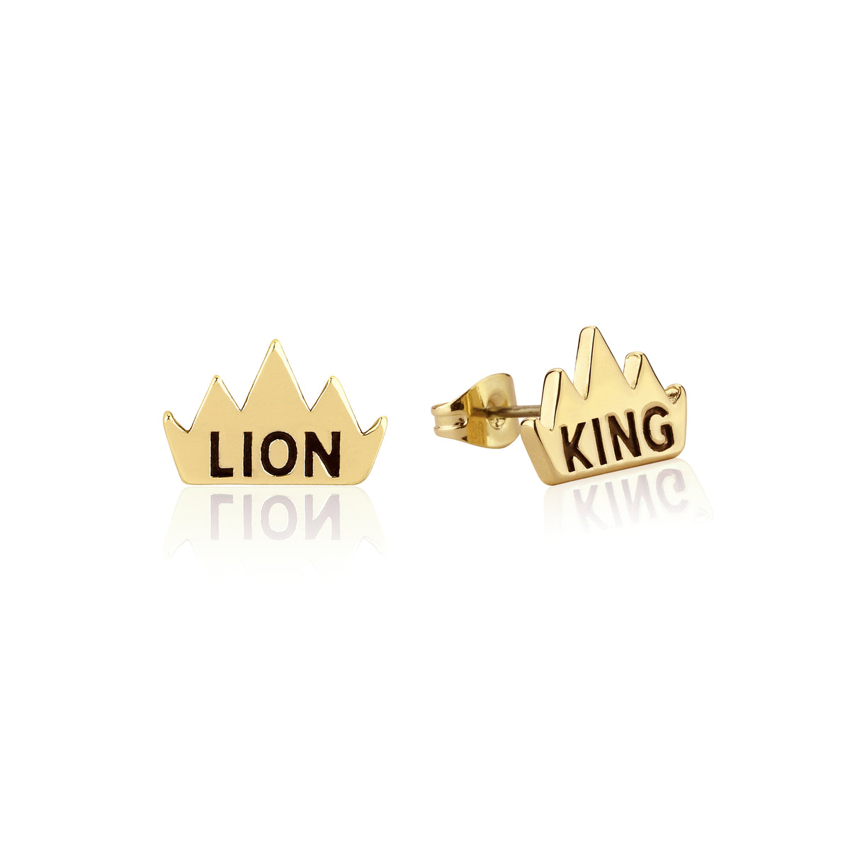Couture Kingdom - Disney - The Lion King Crown Stud Earrings Yellow Gold