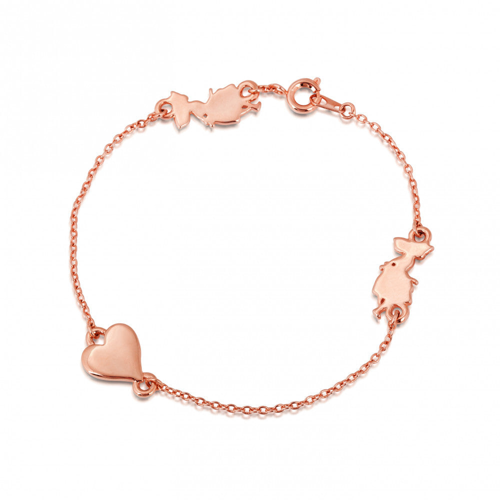 Couture Kingdom - Disney - Alice In Wonderland Heart Bracelet Rose Gold