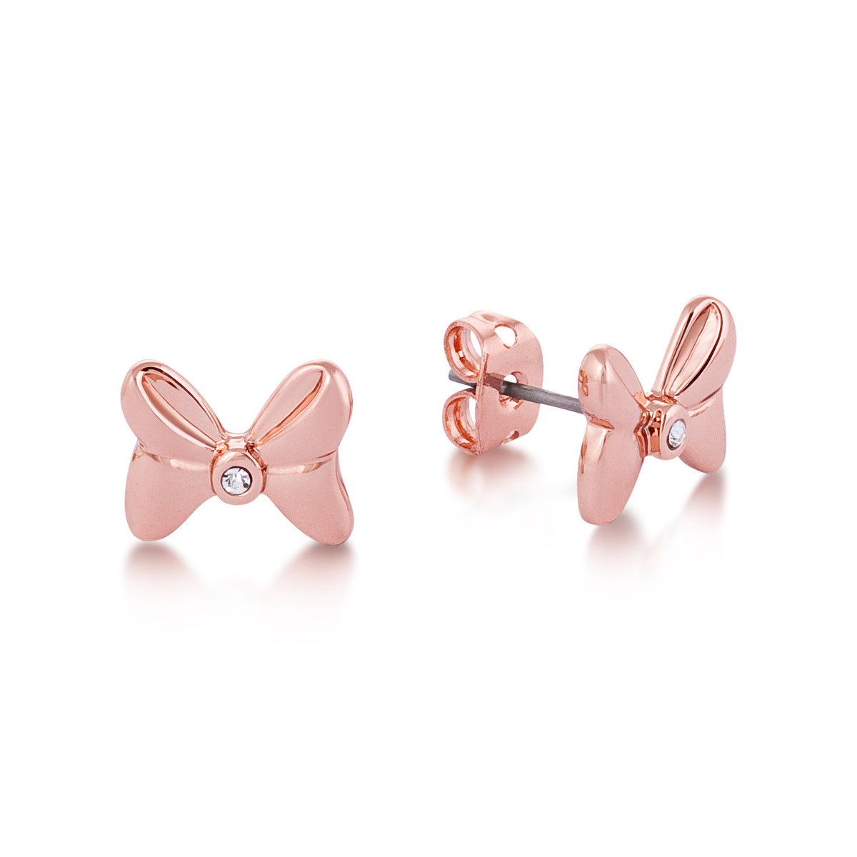 Couture Kingdom - Disney -  Minnie Mouse Crystal Bow Stud Earrings Rose Gold