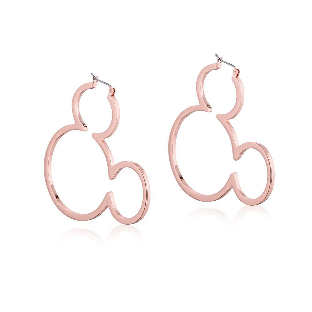 Couture Kingdom - Disney - Mickey Mouse Outline Hoop Earrings Rose Gold