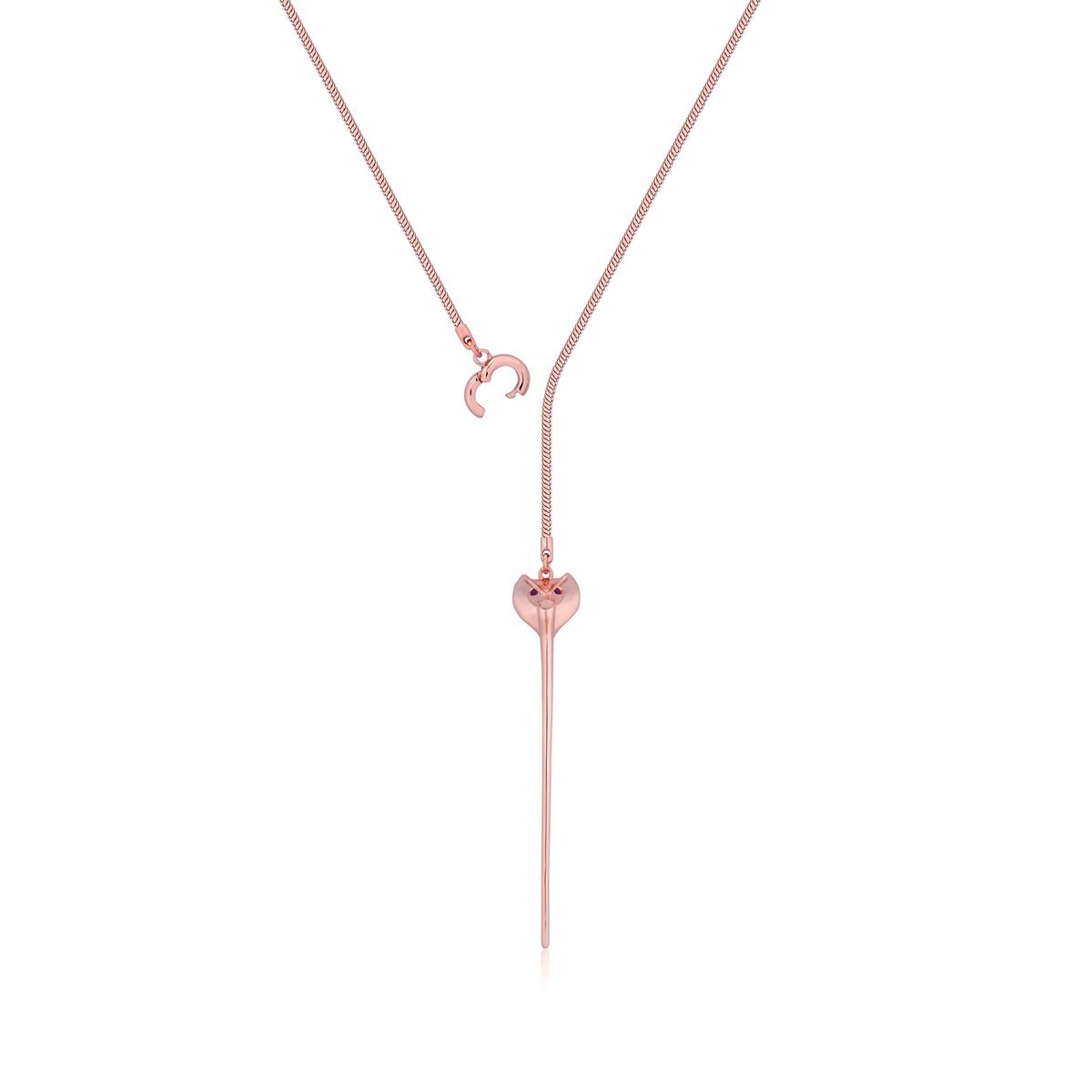 Disney Couture Kingdom - Aladdin - Jafar Snake Staff Necklace Rose Gold