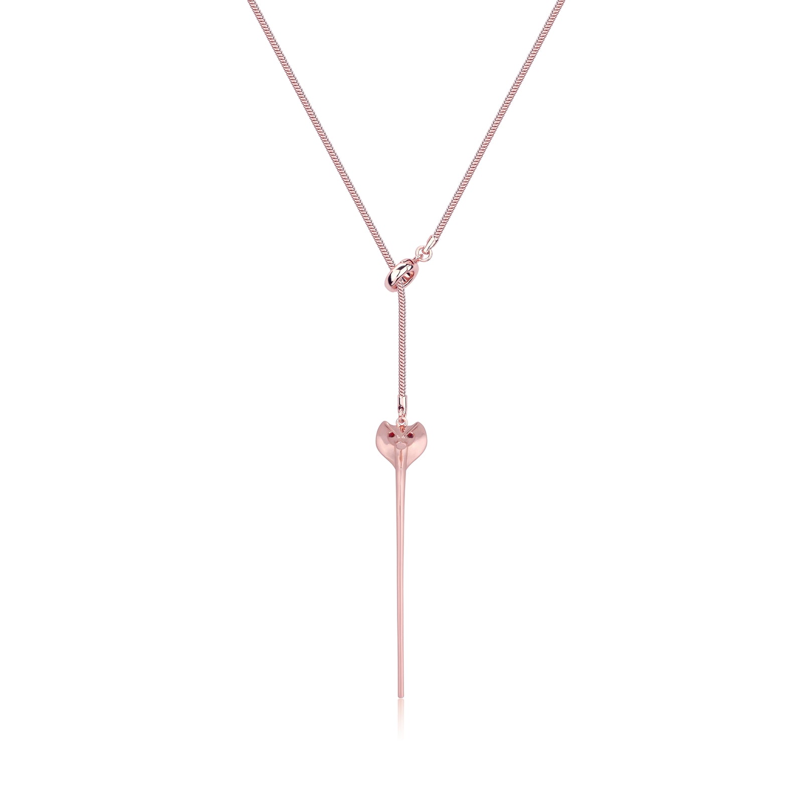 Disney Couture Kingdom - Aladdin - Jafar Snake Staff Necklace Rose Gold