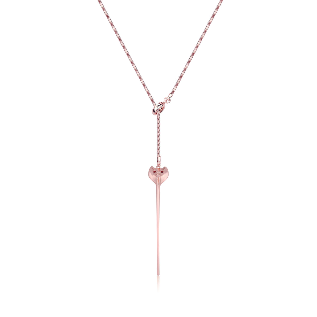 Disney Couture Kingdom - Aladdin - Jafar Snake Staff Necklace Rose Gold