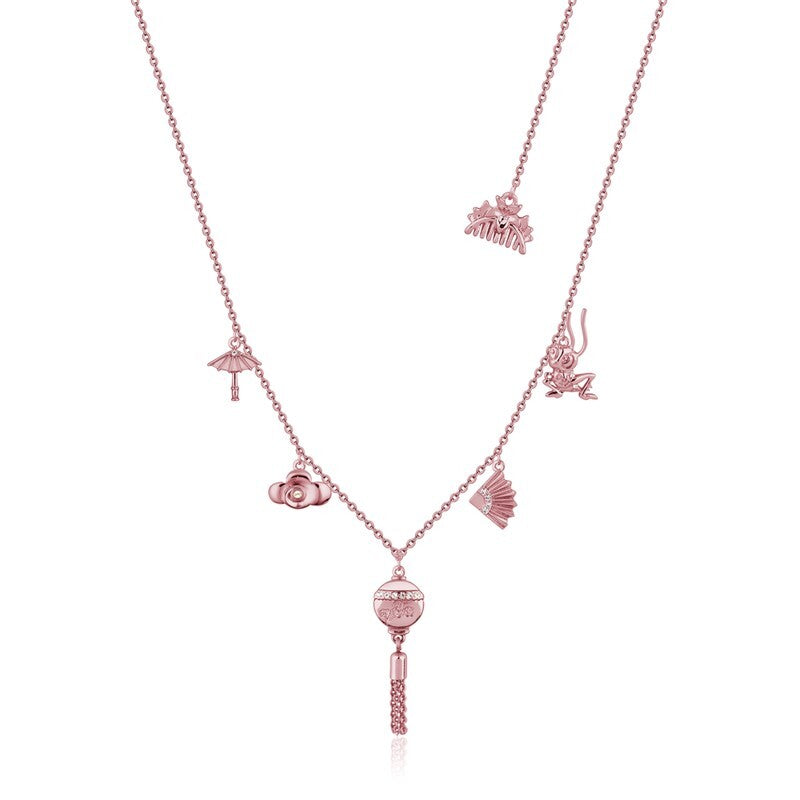 Couture Kingdom - Disney - Mulan Charm Choker Necklace Rose Gold