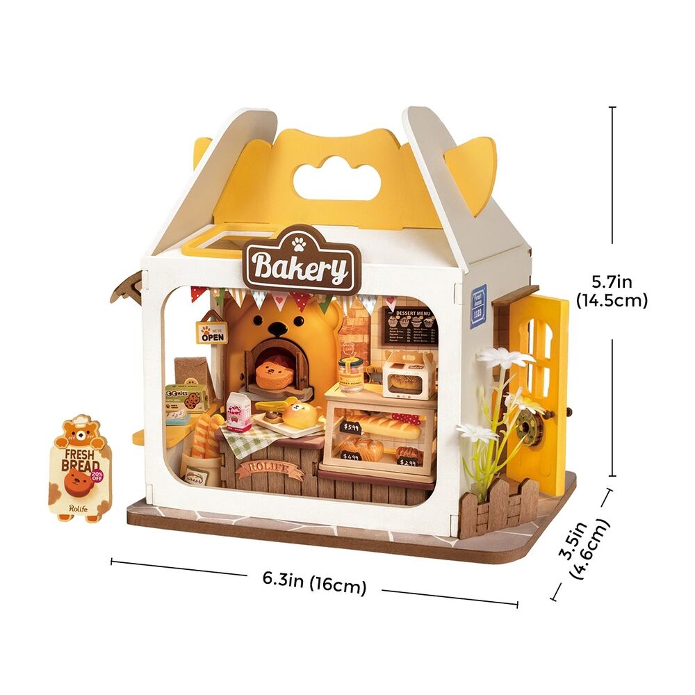 Rolife Wooden Model - DIY Miniature House Teddy's Bread Box
