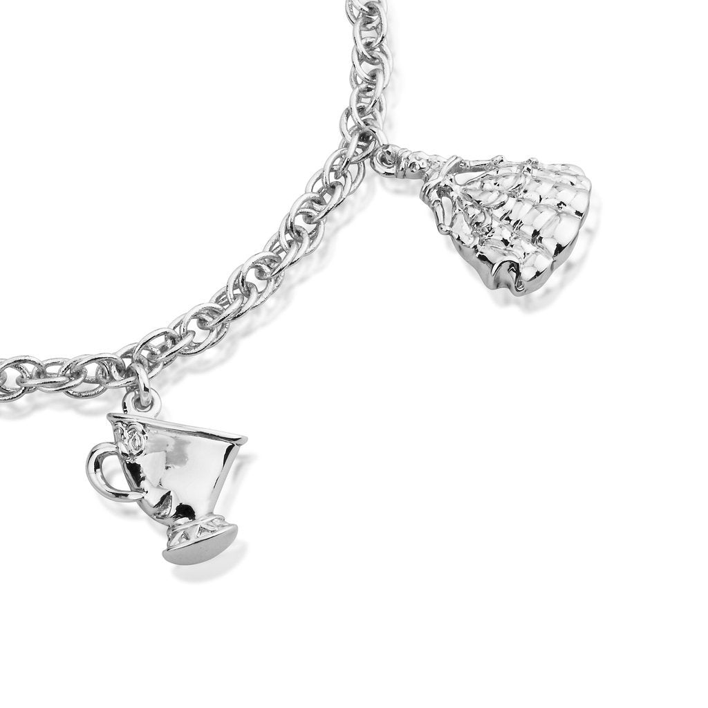 Disney Couture - Beauty and the Beast - Charm Bracelet White Gold