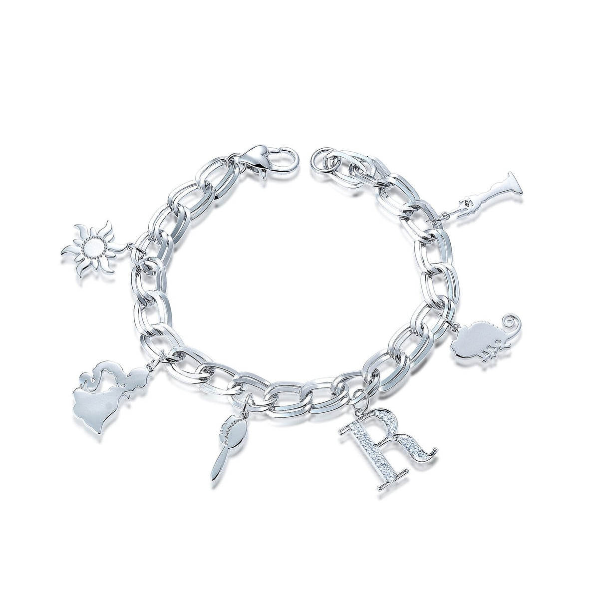 Disney Couture Kingdom - Tangled - Rapunzel Charm Bracelet White Gold