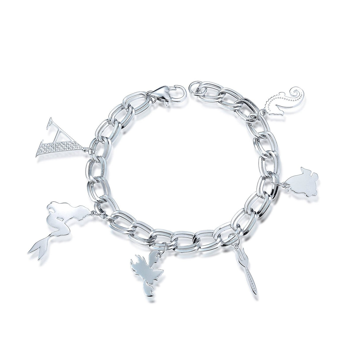 Couture Kingdom - Disney - The Little Mermaid Ariel Charm Bracelet White Gold