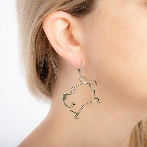 Couture Kingdom - Disney - Winnie the Pooh - Outline Drop Earrings White Gold