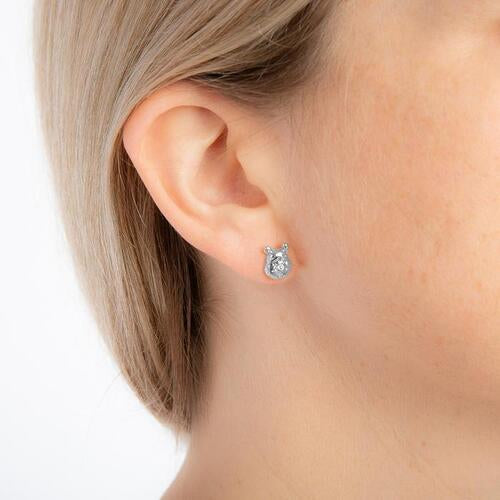 Couture Kingdom - Disney - Winnie the Pooh - Pooh Stud Earrings White Gold