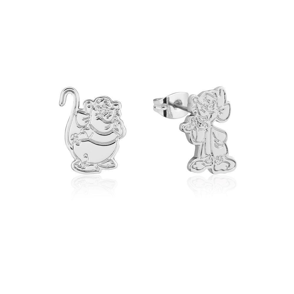 Couture Kingdom - Disney - Cinderella - Jaq & Gus Stud Earrings White Gold