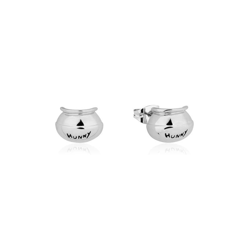 Couture Kingdom - Disney - Winnie The Pooh - Hunny Pot Stud Earrings White Gold