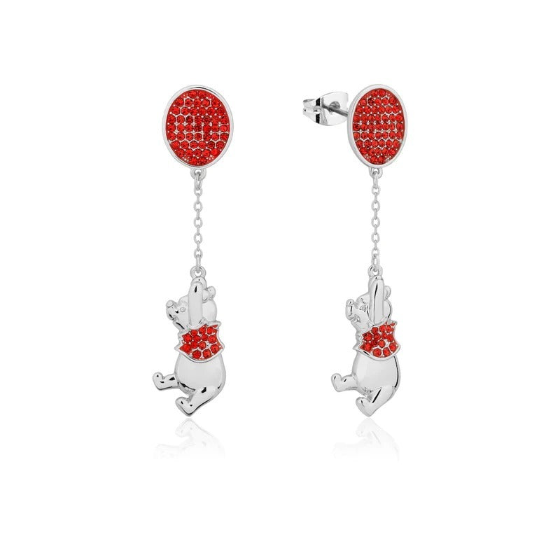 Couture Kingdom - Disney - Winnie The Pooh - Balloon Drop Earrings White Gold
