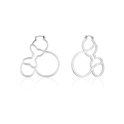 Disney Couture Kingdom - Minnie Mouse - Outline Hoop Earrings Silver