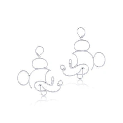 Disney Couture Kingdom - Mickey Mouse - Wire Style Drop Earrings Silver